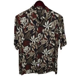 Axcess Claiborne Hawaiian Shirt Men Large Floral Camp Button Up Vacation Rayon‎
